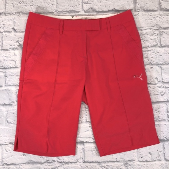 Puma USP DRY Bermuda shorts Size 6 Bright coral Pink zip up - Picture 1 of 9